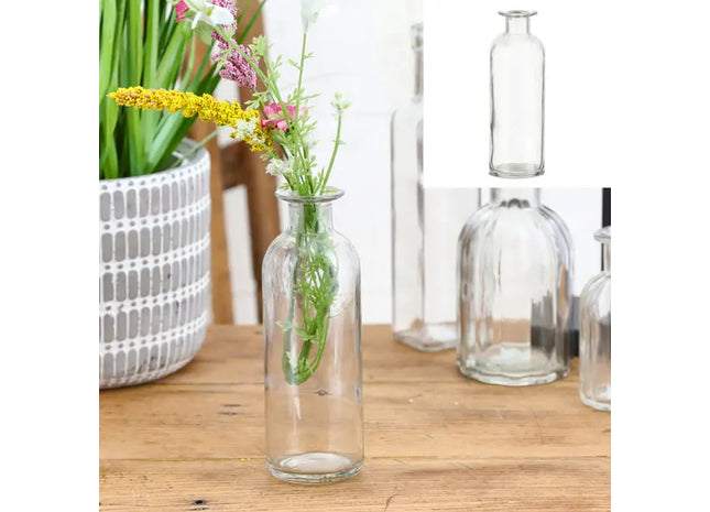 Kleine Transparente Glasvase, Elegantes Schmales Design, ca. 5,5x16 cm TK Gruppe® Grosshandel 