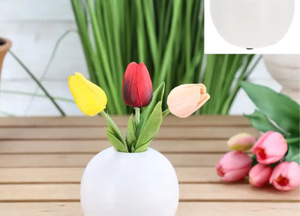 Kleine Vase aus Keramik, Mattweiß, 10x10x9cm - Modernes Wohnaccessoire TK Gruppe® Grosshandel 