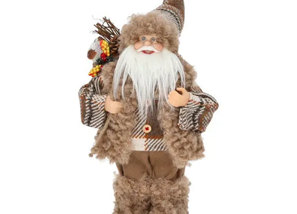 Kleine Weihnachtsmann-Figur, Stehend, Braun, 30 cm, Charmante Weihnachtsdekoration TK Gruppe® Grosshandel 
