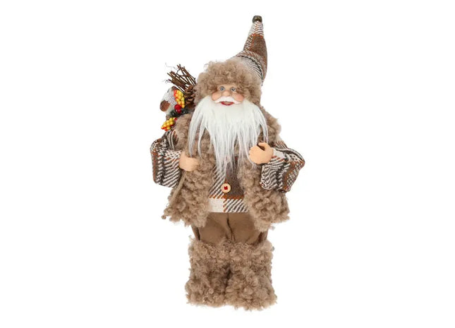Kleine Weihnachtsmann-Figur, Stehend, Braun, 30 cm, Charmante Weihnachtsdekoration TK Gruppe® Grosshandel 