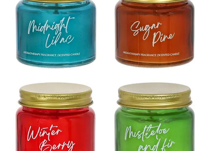 Kleine Winter-Duftkerze im Glas, 6cm hoch, 4er Set TK Gruppe® Grosshandel 