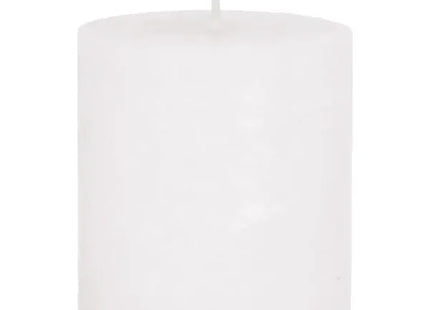 Kleine weiße rustikale Stumpenkerze, ca. 7x8cm - Elegante Kerze für stimmungsvolle Heimdekoration TK Gruppe® Grosshandel 