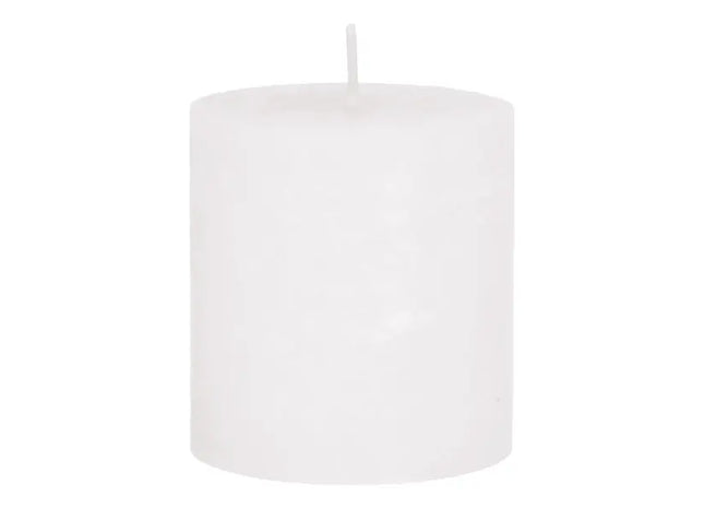 Kleine weiße rustikale Stumpenkerze, ca. 7x8cm - Elegante Kerze für stimmungsvolle Heimdekoration TK Gruppe® Grosshandel 