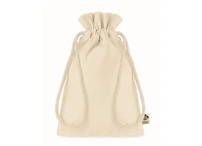 Kleiner Beutel aus Bio-Baumwolle AMBER SMALL - beige, praktisch und umweltfreundlich TK Gruppe® Grosshandel 
