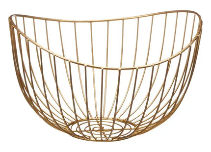 Kleiner Deko-Korb 'Wave', Gold, Ca. 26x24cm - Elegante Aufbewahrungslösung TK Gruppe® Grosshandel 