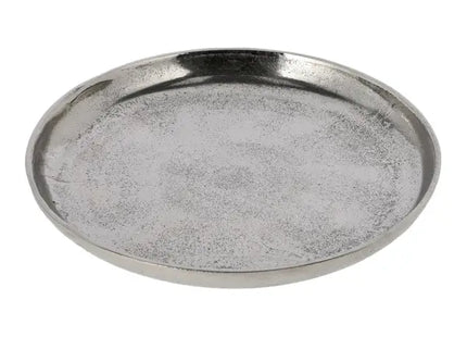Kleiner Dekoteller aus Aluminium, Silberfarben, Durchmesser ca. 20cm TK Gruppe® Grosshandel 