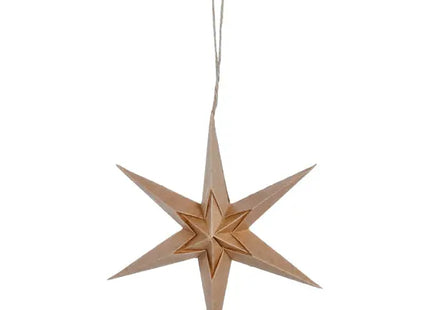 Kleiner Deluxe Papierstern, Naturfarben, Elegantes Design, 20cm Durchmesser TK Gruppe® Grosshandel 