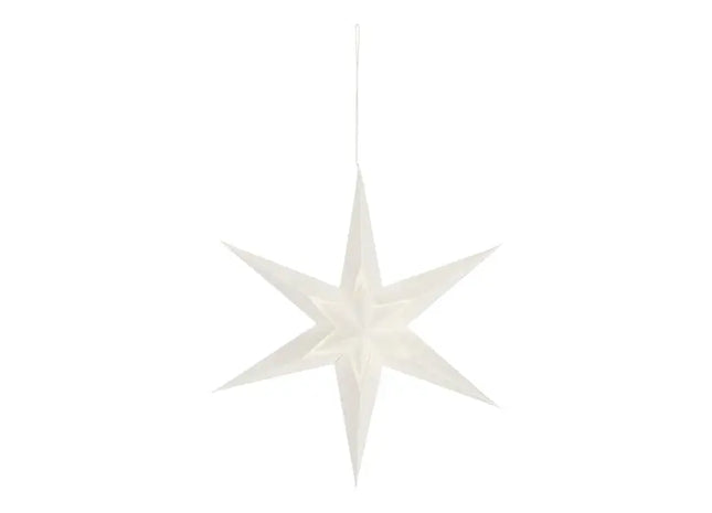 Kleiner Deluxe Papierstern, Weiß, Feines Design, 20cm Durchmesser TK Gruppe® Grosshandel 