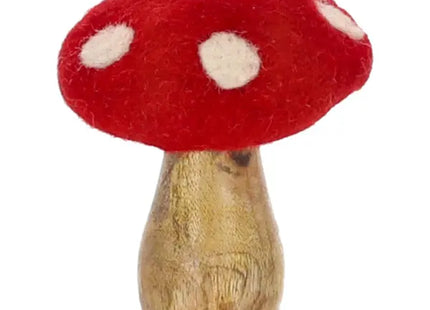 Kleiner Fliegenpilz aus Mangoholz, 11cm - Entzückendes Tischdekor TK Gruppe® Grosshandel 