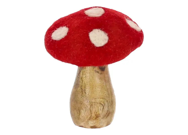 Kleiner Fliegenpilz aus Mangoholz, 11cm - Entzückendes Tischdekor TK Gruppe® Grosshandel 