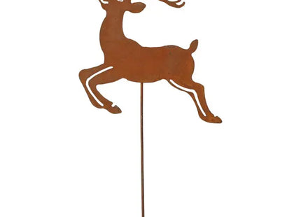 Kleiner Gartenstecker Rentier in Rostoptik, ca. 45 cm Höhe TK Gruppe® Grosshandel 