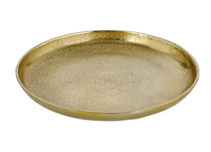 Kleiner Goldener Aluminium-Dekoteller, Durchmesser 20cm - Elegantes Tisch-Accessoire TK Gruppe® Grosshandel 