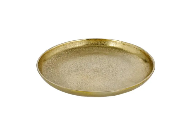 Kleiner Goldener Aluminium-Dekoteller, Durchmesser 20cm - Elegantes Tisch-Accessoire TK Gruppe® Grosshandel 