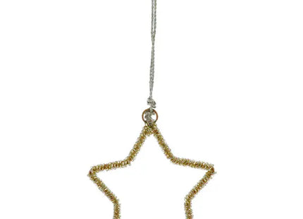Kleiner Goldener Sternanhänger mit Glasperlen, Durchmesser 10cm TK Gruppe® Grosshandel 