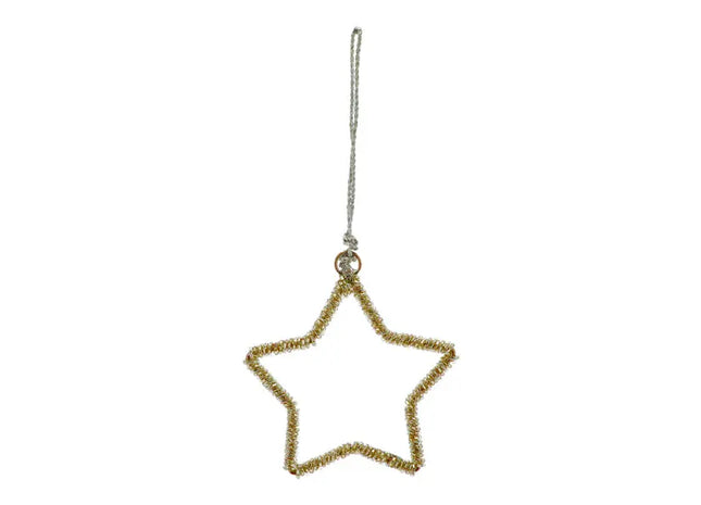 Kleiner Goldener Sternanhänger mit Glasperlen, Durchmesser 10cm TK Gruppe® Grosshandel 
