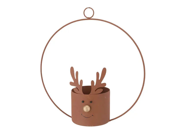 Kleiner Hängender Übertopf Rentier, Rostoptik, Durchmesser 30 cm TK Gruppe® Grosshandel 