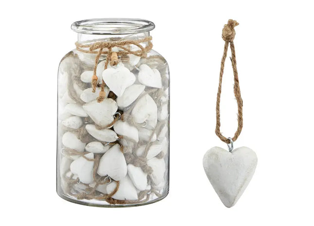 Kleiner Herz-Anhänger in Antikweiß – Eleganter Vintage Charme, 5cm TK Gruppe® Grosshandel 