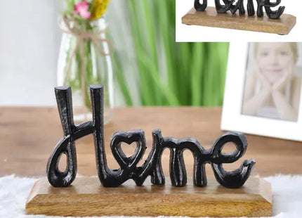 Kleiner Home Schriftzug auf Standfuß, Dekorativer Wohnaccessoire, ca. 18cm hoch TK Gruppe® Grosshandel 