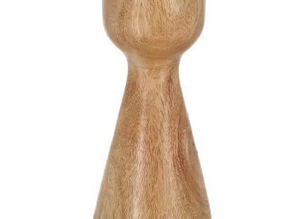 Kleiner Kegelförmiger Stabkerzenhalter aus Mangoholz, 15cm - Stilvolles Accessoire TK Gruppe® Grosshandel 