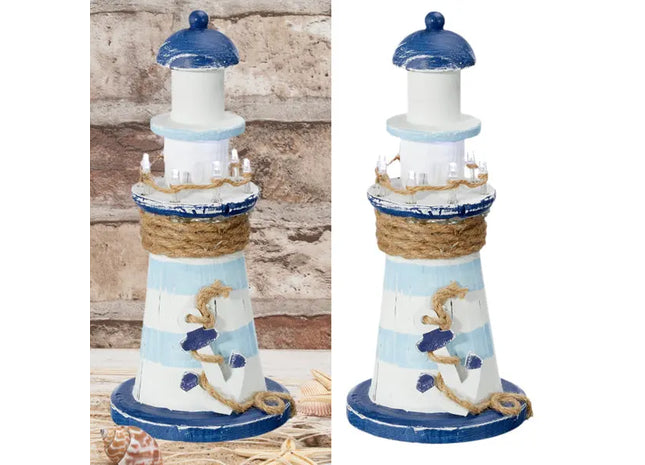 Kleiner LED-beleuchteter Leuchtturm, Höhe ca. 22 cm TK Gruppe® Grosshandel 