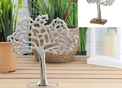 Kleiner Lebensbaum auf Standfuß, Silber, ca. 25 cm Höhe – Dekoratives Highlight TK Gruppe® Grosshandel 
