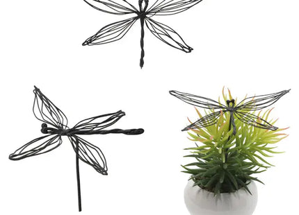 Kleiner Libellen-Linienstecker, Dekorativer Gartenstecker, 13cm TK Gruppe® Grosshandel 