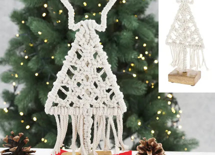 Kleiner Makramee-Baum auf Sockel, 30cm Hoch - Dekorativ & Modern TK Gruppe® Grosshandel 