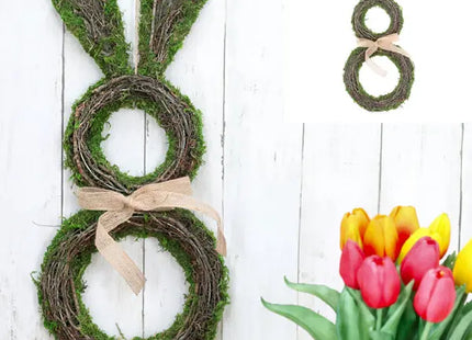 Kleiner Moos-Hase als Türhänger, 50 cm Höhe - Niedliche Osterdeko TK Gruppe® Grosshandel 