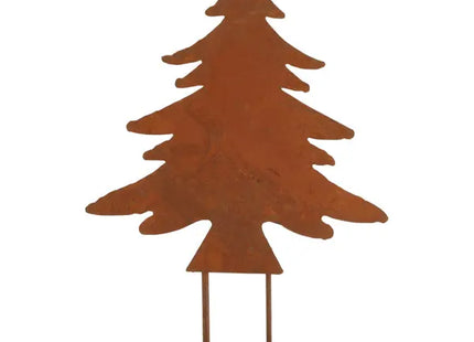 Kleiner Rostiger Tannen-Pflanzstecker, Garten-Deko, ca. 25 cm Höhe TK Gruppe® Grosshandel 