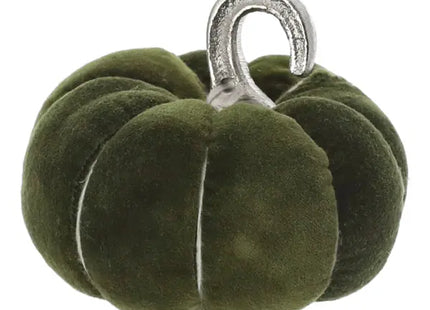 Kleiner Samtkürbis in Grün, 10cm Durchmesser - Stilvolles Herbst-Accessoire TK Gruppe® Grosshandel 