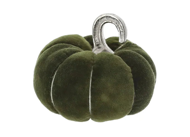 Kleiner Samtkürbis in Grün, 10cm Durchmesser - Stilvolles Herbst-Accessoire TK Gruppe® Grosshandel 