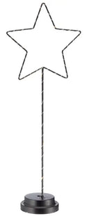 Kleiner Schwarzer LED Stern auf Fuß, Höhe ca. 51 cm TK Gruppe® Grosshandel 