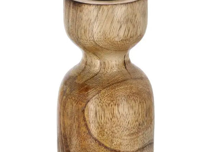 Kleiner Stabkerzenhalter aus Mangoholz, 10cm - Elegantes Dekorationsstück TK Gruppe® Grosshandel 
