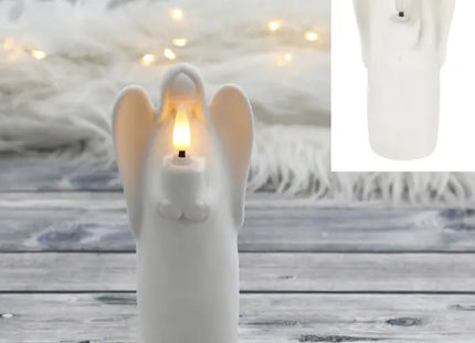 Kleiner Weißer LED-Engel, ca. 14cmH - Beleuchtete Dekoration für Zarte Akzente TK Gruppe® Grosshandel 