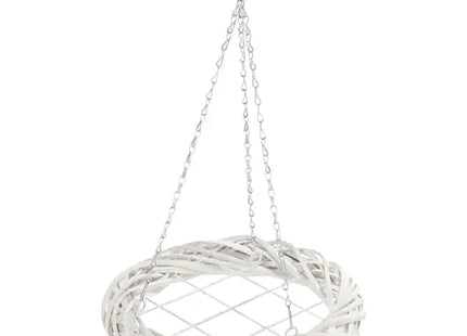 Kleiner Weißer Weidenkranz, vielseitig, 35cm - Zum Hängen oder Stellen TK Gruppe® Grosshandel 