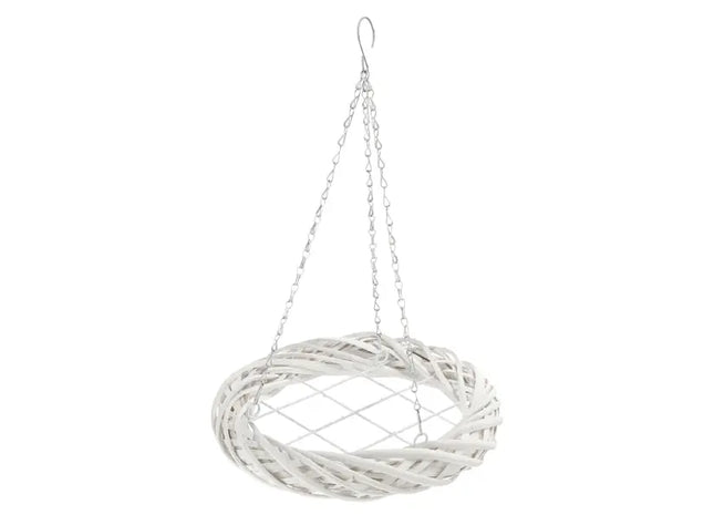 Kleiner Weißer Weidenkranz, vielseitig, 35cm - Zum Hängen oder Stellen TK Gruppe® Grosshandel 