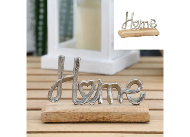 Kleiner 'Home' Schriftzug auf Standfuß – Gemütliche Deko, 10cm Höhe TK Gruppe® Grosshandel 