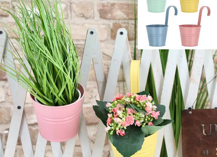 Kleiner hängender Übertopf, Pastellfarben, 4er-Set, 13cm Durchmesser – Dekorative Hängetöpfe TK Gruppe® Grosshandel 