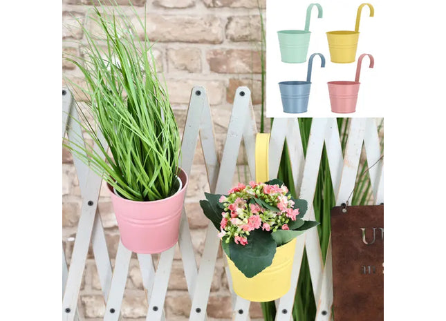 Kleiner hängender Übertopf, Pastellfarben, 4er-Set, 13cm Durchmesser – Dekorative Hängetöpfe TK Gruppe® Grosshandel 