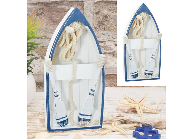 Kleines Deko-Ruderboot 19,5x35,5x8 cm – Charmantes Nautisches Schmuckstück TK Gruppe® Grosshandel 