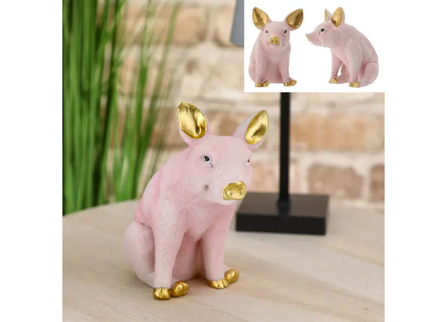 Kleines Deko-Schwein in Pink, Höhe 14 cm TK Gruppe® Grosshandel 