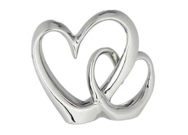 Kleines Doppelherz in Silber, Höhe ca. 15 cm TK Gruppe® Grosshandel 