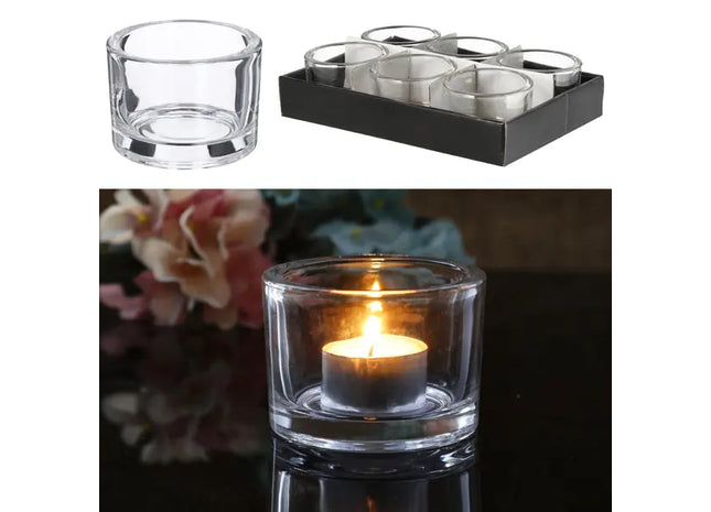 Kleines Glas-Windlicht, 5,7cm Hoch, Charmant für Teelichter TK Gruppe® Grosshandel 