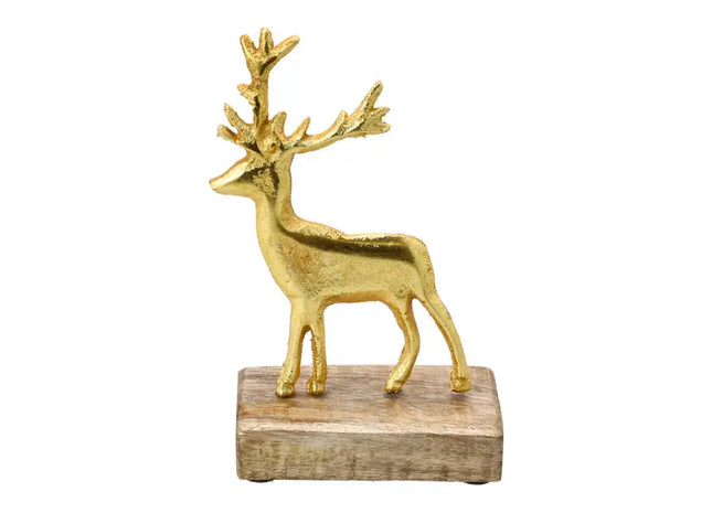 Kleines Goldenes Stehendes Rentier, 17 cm - Festlicher Dekorationsakzent TK Gruppe® Grosshandel 