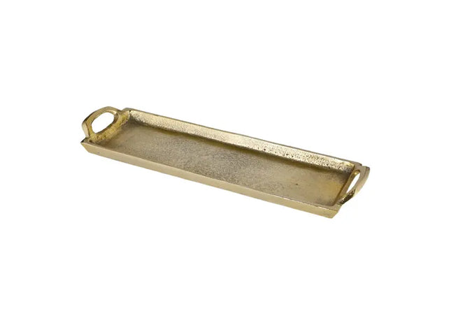 Kleines Goldfarbenes Aluminium-Tablett, Breite 30cm - Schickes Mini-Servierzubehör TK Gruppe® Grosshandel 