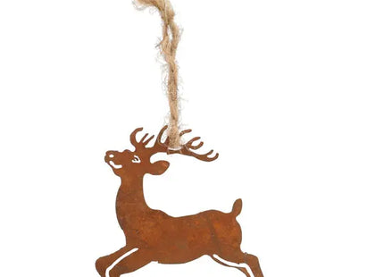 Kleines Hänge-Rentier mit Juteband, ca. 8x8 cm - Weihnachtsdeko TK Gruppe® Grosshandel 