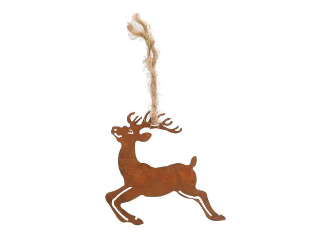 Kleines Hänge-Rentier mit Juteband, ca. 8x8 cm - Weihnachtsdeko TK Gruppe® Grosshandel 