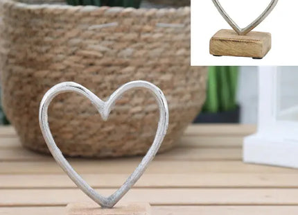 Kleines Herz auf silberfarbenem Sockel, 10x10cm – Perfekt für stilvolle Dekoration und Geschenkideen TK Gruppe® Grosshandel 