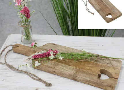 Kleines Mangoholz Schneidebrett mit Herz, ca. 40cm - Charmantes Küchenutensil TK Gruppe® Grosshandel 