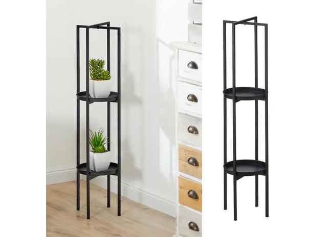 Kleines Schwarzes Standregal Rund - Höhe ca. 100cm TK Gruppe® Grosshandel 